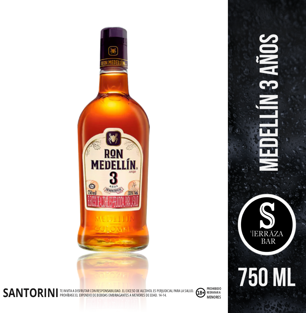 Ron medellin 3 anos - 750 ML