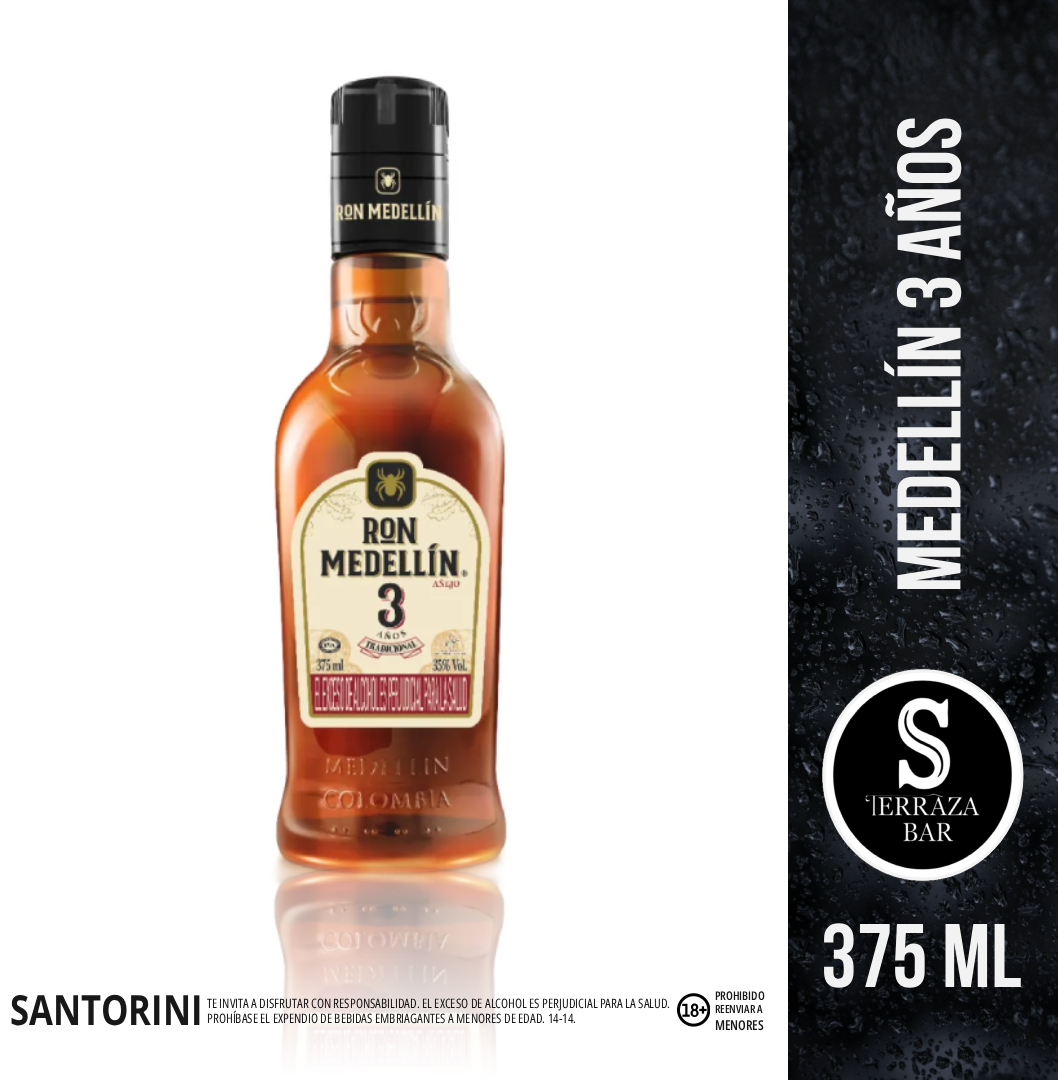 Ron medellin 3 anos - 375 ML