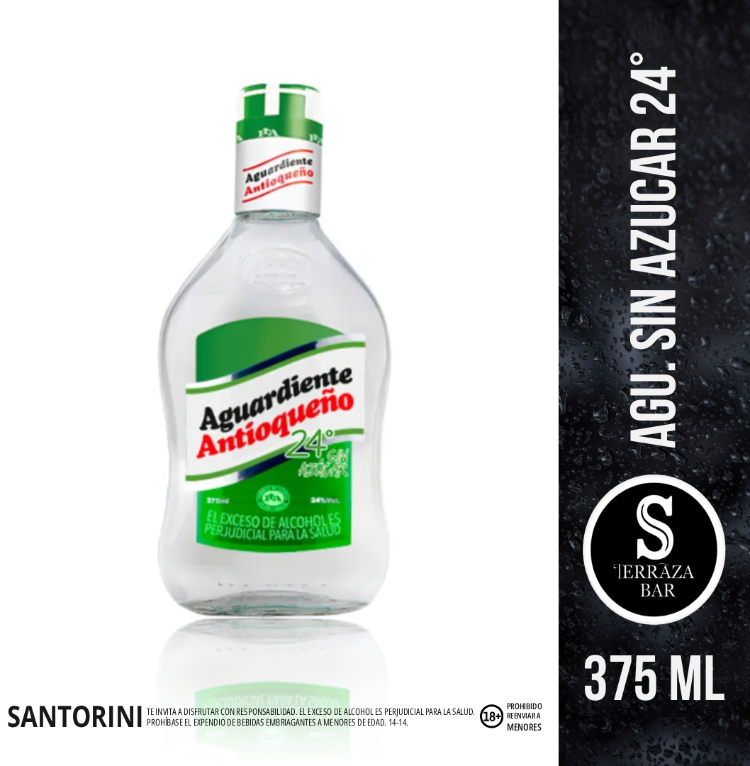 Aguardiente sin azucar 24 - 375 ML
