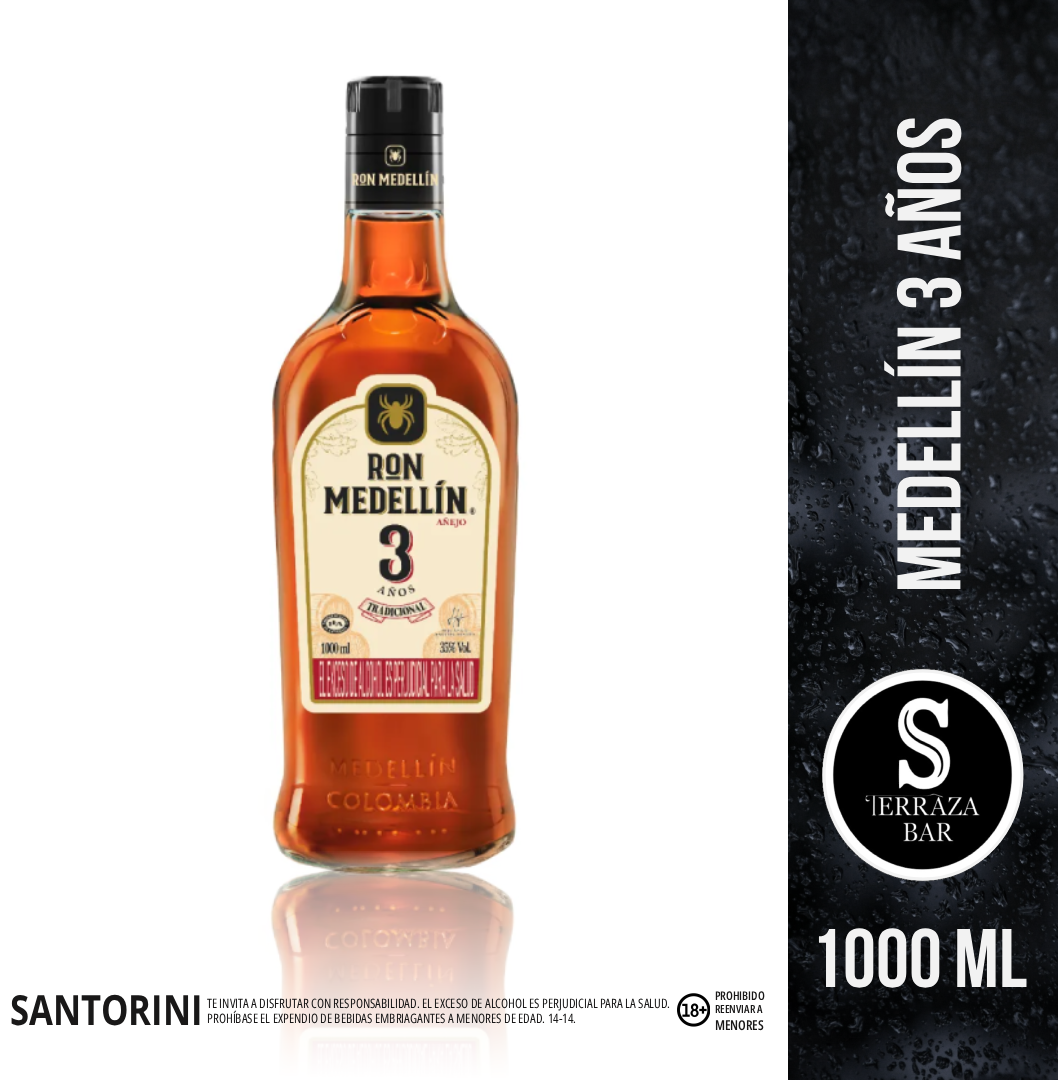 Ron medellín 3 años - 1000 ML